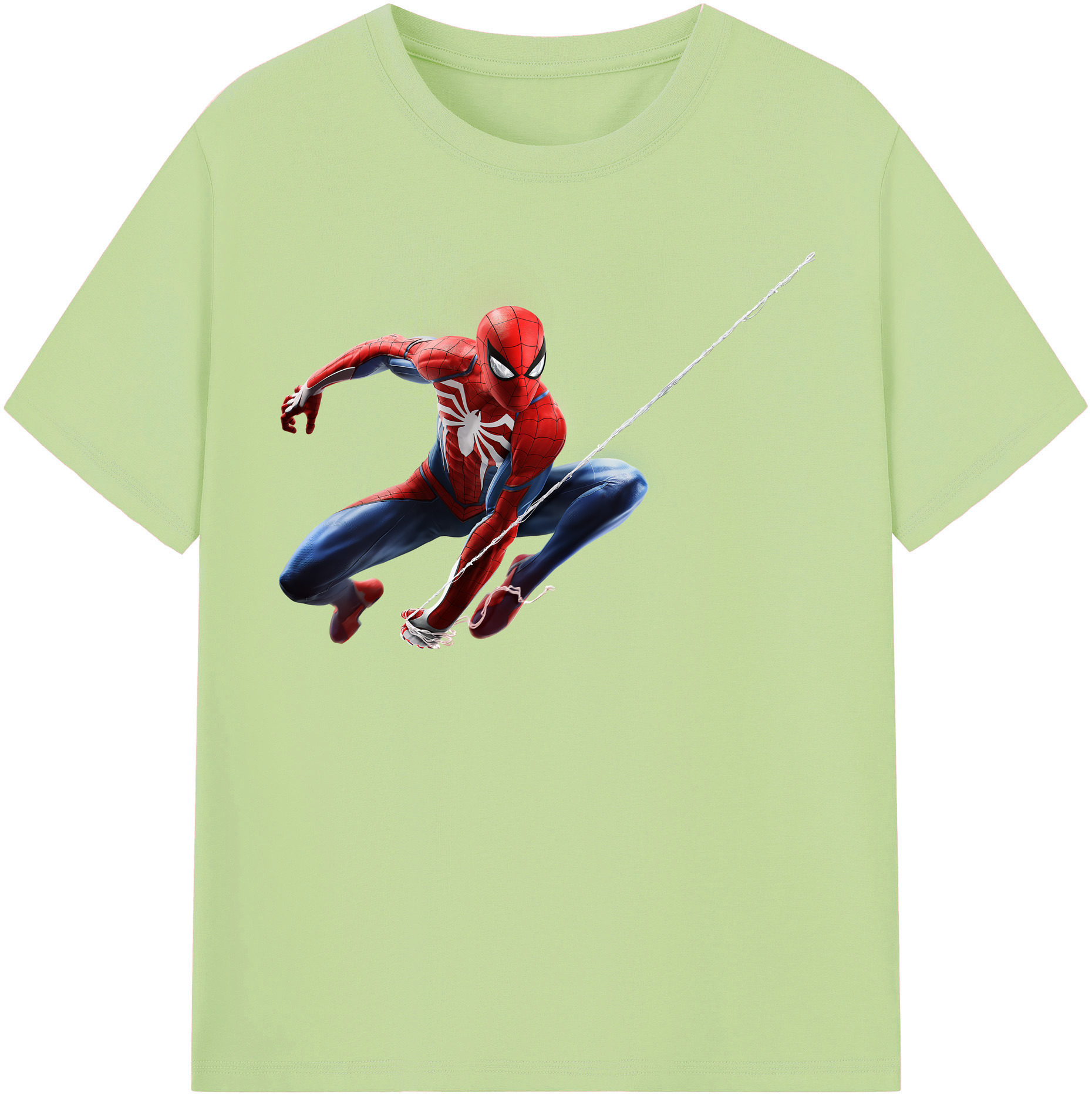 （画像用） Spider Man スパイダーマン 綿100％半袖Tシャツ（フロントプリント）